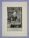 Fine engraved portrait of the blind naturalist at his work table