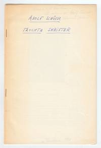 Adolf Schücks tryckta skrifter. [1918-1958.]