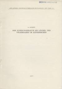 Der Numerusgebrauch bei Länder-und Volkernamen im Altpersischen [Extract From Acta Antique,...