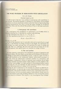 The Word Problem in Semi-Groups With Cancellation