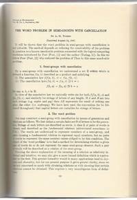 The Word Problem in Semi-Groups With Cancellation by Turing, Alan M - 1950