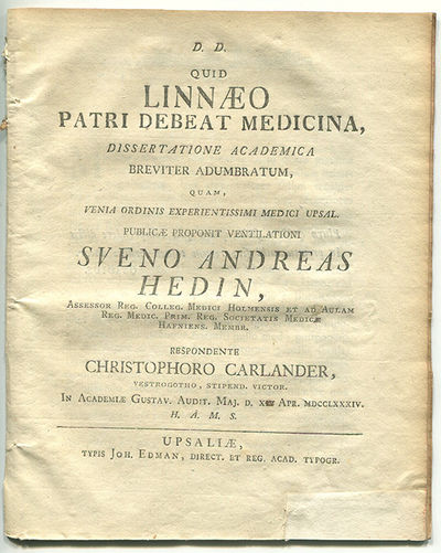 Quid Linnæo patri debeat medicina. A.a.