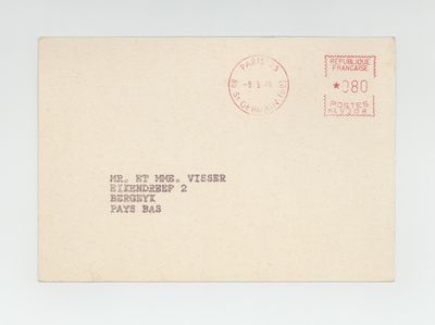 Exhibition postcard: Rauschenberg (opens 15 May 1975)