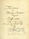 Tractatus de febrium natura & differentiis.... 82pp. manuscript. With Brevis chirurgiae synopsis manuscript 81pp