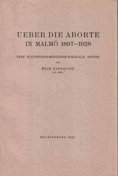 Ueber die Aborte in Malmö 1897-1928. Eine…