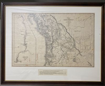 Philadelphia, 1845. Very good. Stereotyped map of Oregon, highly detailed, neat line to neat line: 5...