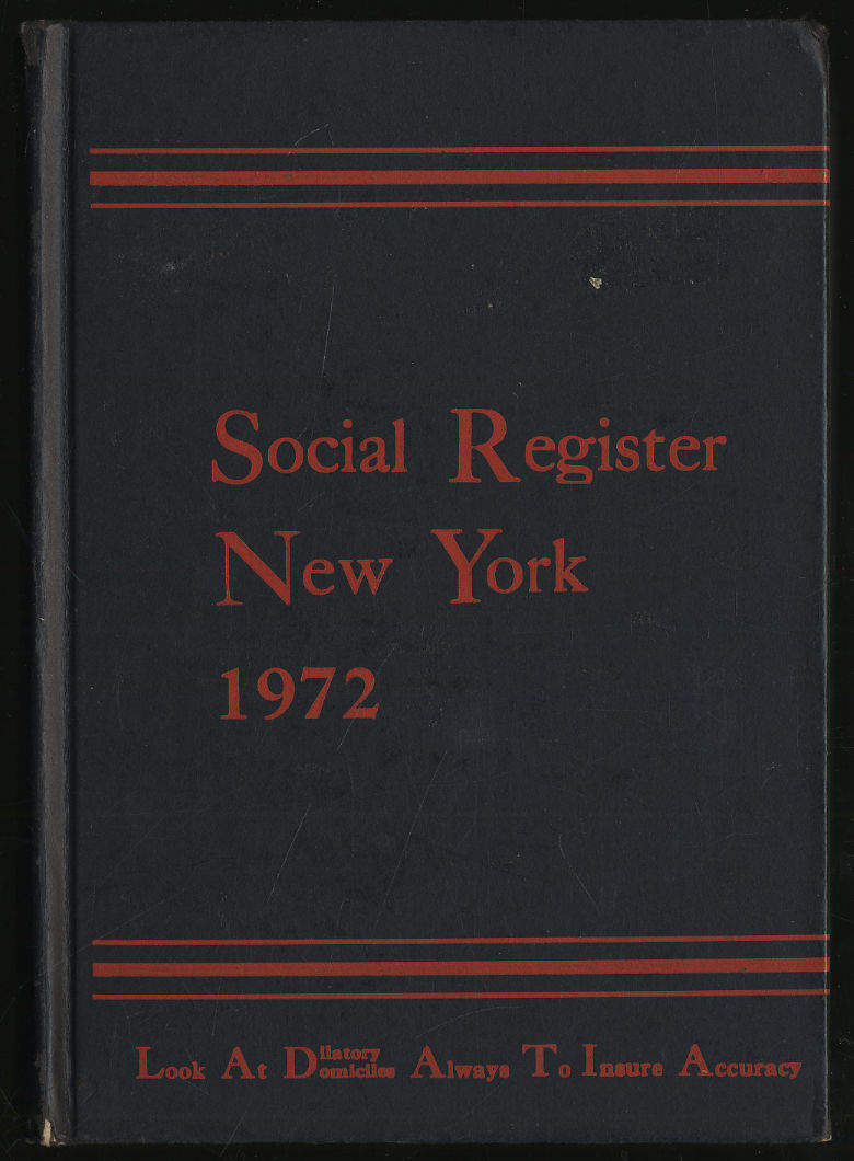 Social Register New York 1972