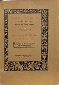 Livres à Figures des XV et XVI S: Italie. = Incomplete Part V/1923 of the complete set of five.