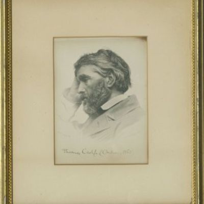 Uncommon Signed Engraving of Thomas Carlyle