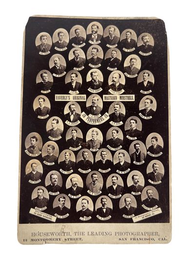 Albumen Cabinet Card Photograph "Haverly's Original Mastodon Minstrels", San Francisco, 1881