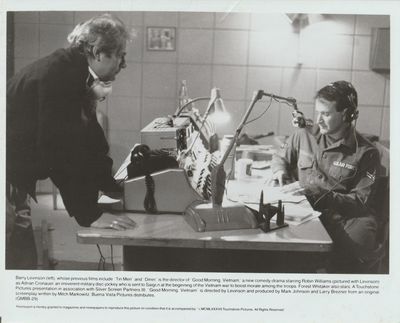 Good Morning, Vietnam (Original photograph of Barry Levinson and Robin Williams on the set of the 1987 film)