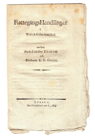 Rättegångshandlingar i tryckfrihetsmålet emellan…