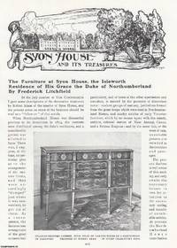 The Furniture at Syon House, Isleworth, Residence of the Duke of Northumberland. An original...