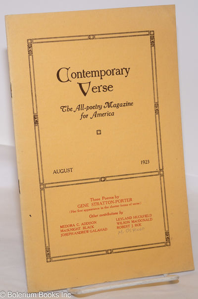 Philadelphia: The Magazine, 1923. Magazine. pp17-32, 6x9.25 inches, very good poetry journal in stap...