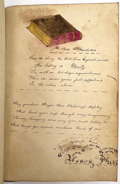 Utica, New York: William Williams, 1833. Very good.. A friendship and remembrance album kept by Miss...