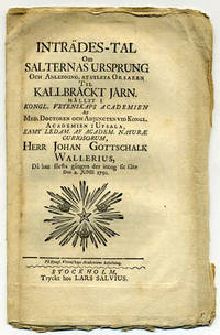 Inträdes-tal om salternas ursprung och anledning,…