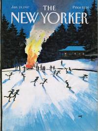 image of NEW YORKER: COVER SKATING at the BONFIRE by ARTHUR GETZ