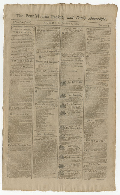 Confederation Congress sends proposed Constitution to the states for ratification