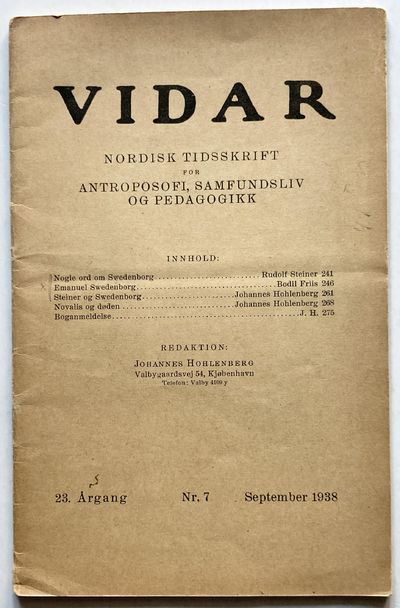 VIDAR. Nordisk tidsskrift for antroposofi,…