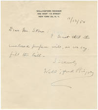 Autograph letter signed in full, addressed to "Mr. Stone" and dated November 13, 1954