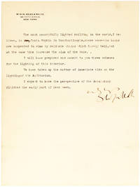 Excellent Letter from the American Architect and Designer, Opining: &quot;The most tastefully lighted building in the worldâ¦isâ¦&quot; by WHITE, STANFORD