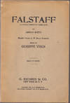 Vintage 1909 Issue of Falstaff a Lyrical Comedy in Three Acts
