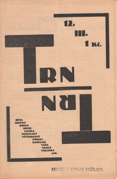Trn Satiricka A Asopis Studenta The Thorn A Satirical Student Journal Vol 3 No 12 1926 By Ana Ak Zdena K Editor Search For Rare Books Abaa
