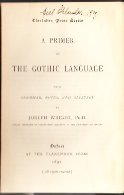 A Primer of the Gothic Language with Grammar,…