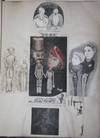 Victorian Album of Original Mounted Zany Caricatures Done in Pen-and-Ink, Some Watercolors, with Numerous Miniatures