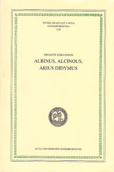 Albinus, Alcinous, Arius Didymus.