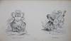 Album of seventeen miniature-sized pen-and-ink caricatures