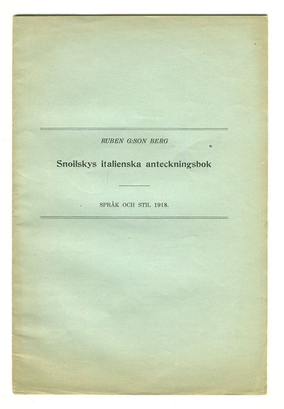 Snoilskys italienska anteckningsbok. Särtryck ur…