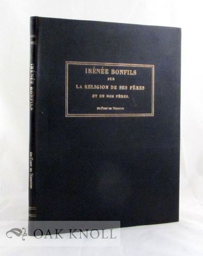 IRENEE BONFILS, WRITTEN BY PIERRE SAMUEL DU PONT DE NEMOURS AND PUBLISHED IN PARIS 1808