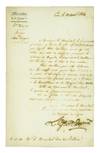 Letter, signed ("Le Gnl. Cmt. Dupont") as Minister of War under the provisional government, to Maréchal Claude Victor-Perrin, duc de Bellune, acknowledging the latter's acceptance of Napoleon's abdication and the restoration of the Bourbons