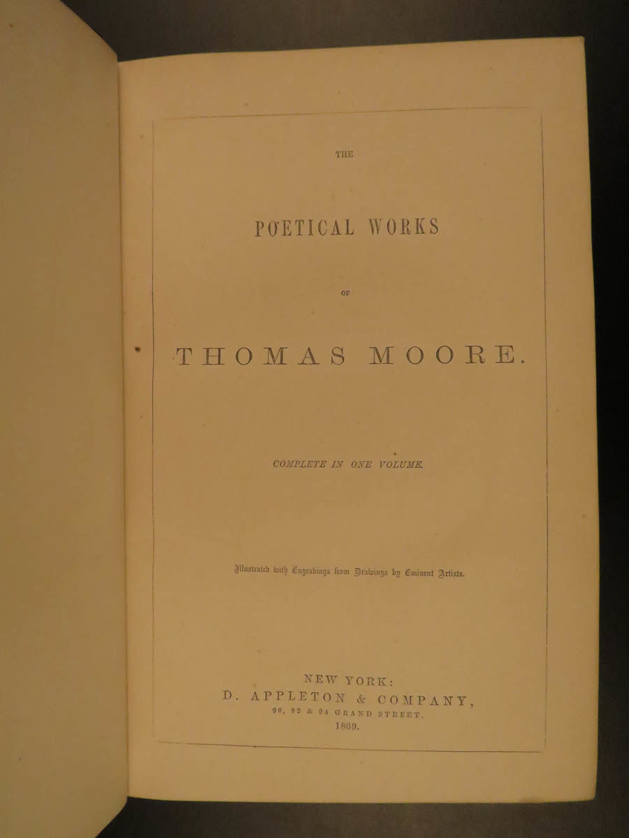 The poetical works of Thomas Moore: complete in one volume by Thomas ...