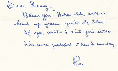 Ronald Reagan ""When the call is heard up yonder - you'll be there""