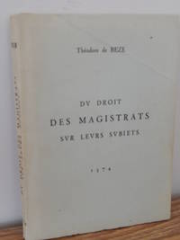 Du Droit Des Magistrats Sur Leurs Subiets