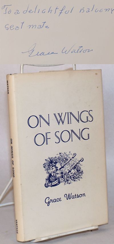 New York: Vantage Press, 1969. 91p., first edition, inscribed and signed, dj. California retiree edu...
