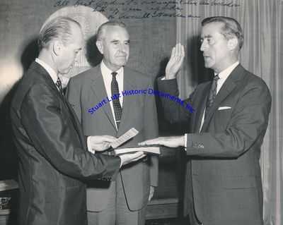 W. Averill Harriman Signs A Photograph To Ambassador William Blair