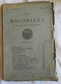 Baconiana - A Quarterly Magazine, vol 1, no 2 (New Series), April 1903