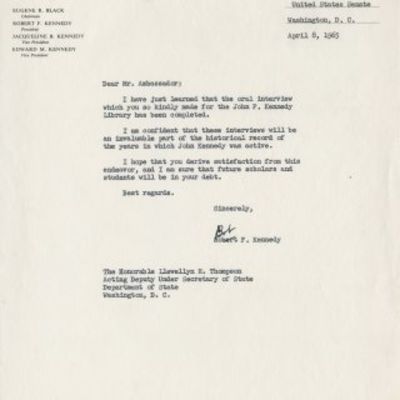 Robert Kennedy Seeks to Document Camelot: “The years in which John Kennedy was active”