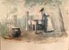 Southern genre scene of African-American woman doing laundry