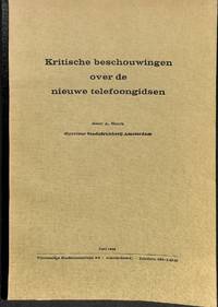 Kritische Beschouwingen Over De Nieuwe Telefoongidsen by A STORK - Signed - 1962 - from Frits Knuf Antiquarian Books (SKU: 68118)