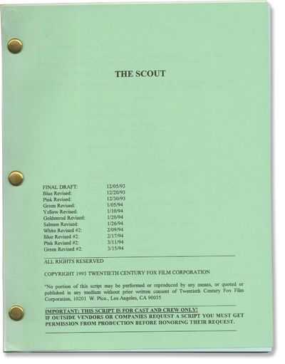 The Scout (Original screenplay for the 1994 film, with rainbow revisions)