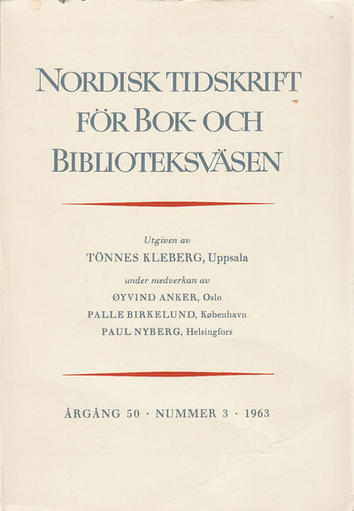 Nordisk tidskrift för bok- och biblioteksväsen.…