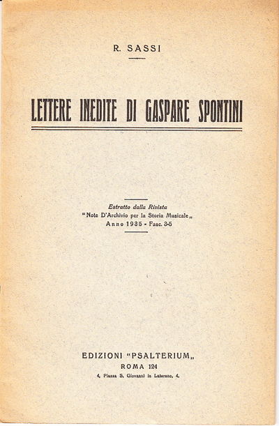 Lettere inedite di Gaspare Spontini. Estratto…