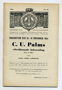 Bokauktion den 16-19 november 1954. C. U. Palms…