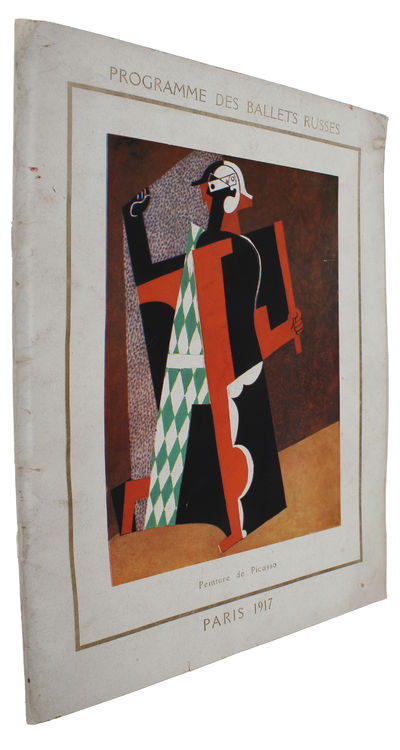 BALLETS RUSSES. PROGRAMME. PARIS 1917. Les Ballets Russes a Paris. Représentations Exceptionelles avec le gracieux Concours des Artistes de M. Serge de Diaghilew. - Programme des Ballets Russes. Les Ballets Russes à Paris. Saison - Mai 1917. [Guillau... - [HAND-PAINTED BY PICASSO - COINING "SURREALISM"] (photo 4)