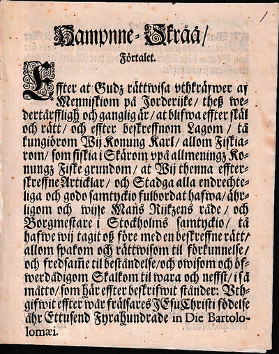 Hampnne-Skråå. Förtalet [= rubrik].
