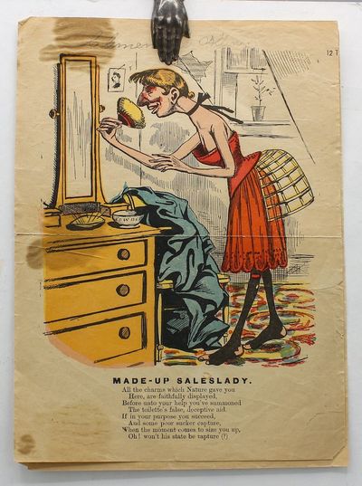 Made-Up Saleslady. Gossiping Wash-Lady. The Laundress. [Three comic valentines, a.k.a. vinegar Valentines or penny dreadfuls.]